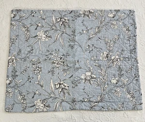 Laura Ashley Standard Pillow Sham Quilted Blue Botanical Floral 24x31 - Picture 1 of 11