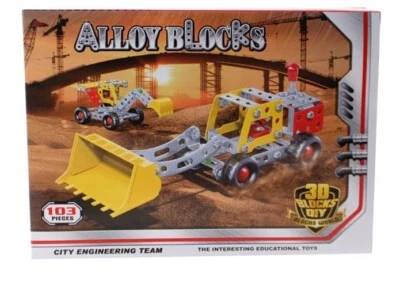 JONO TOYS Metallbausatz Metall Construction für Kinder Kreativität Komplettset Bagger