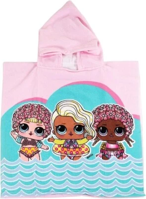 LOL L.O.L. Surprise Kids Girls Character Bath Beach Swimming Hooded Poncho Towel - Image 1 of 2
