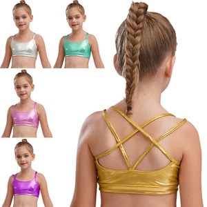 Girls Dancewear Junior Tops Performace Costume Street Camisole Gym Bralette - Picture 1 of 78