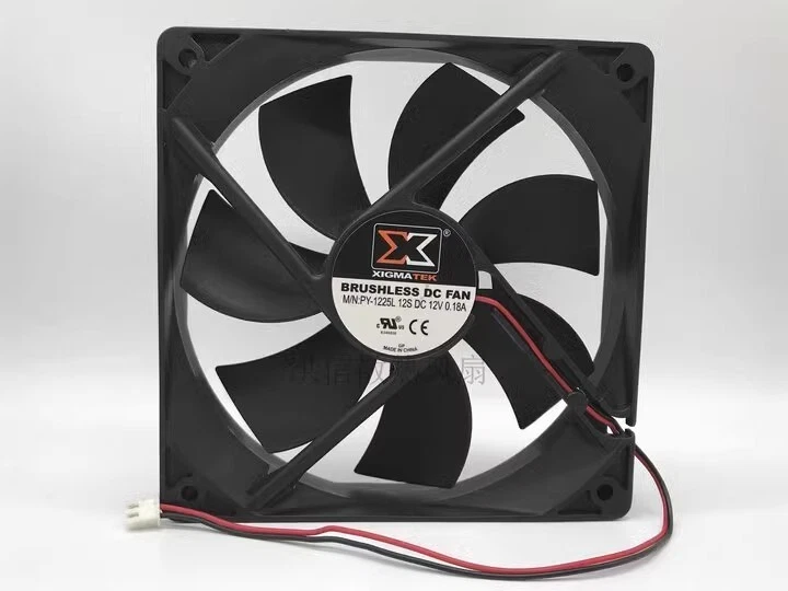 XIGMATEK BRUSHLESSFAN PY-1225L12S 12025 DC12V 0.18A 12CM 2-Pin Silent Cooling Fa - Image 1 of 3