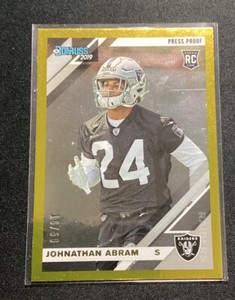 2019 Panini Donruss Rookies Press Proof Gold /50 Johnathan Abram #261 Rookie RC