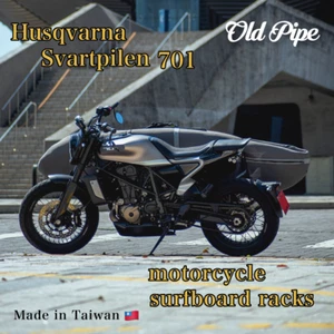Motorcycle surfboard racks [custom-made kits for Husqvarna Svartpilen 701] - Picture 1 of 14