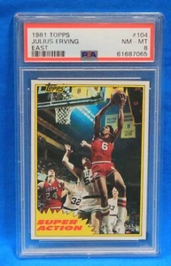1981 TOPPS # 104 Julius Erving PSA 8 NM-MT # 61687065 EAST SUPER ACTION 76ers - Picture 1 of 2
