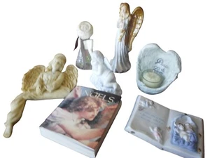 Verschiedene Mini Himmel Schutzengel Figuren Deko mit Buch Christus Geschenke - Bild 1 von 7