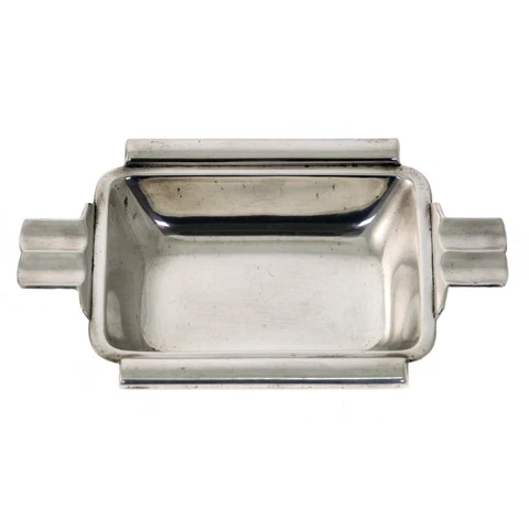 Art Deco Silver Ashtray M H Wilkens Bremen Germany 1930s Cover