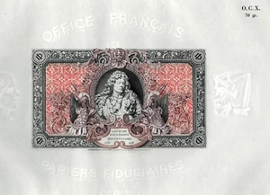 Test Note Desfosses FRANCE "King Louis XIV" French Wmk Security Paper OCX 70 - Picture 1 of 4