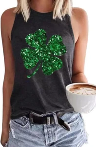 Women'S Gradient Coconut Tree Tank Tops Summer Sleeveless V-Neck Button down Hen - Picture 1 of 12