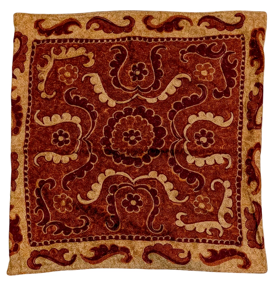 Embroidered Cotton Suzani Pillow / Cushion Cover Uzbekistan - Image 1 of 3