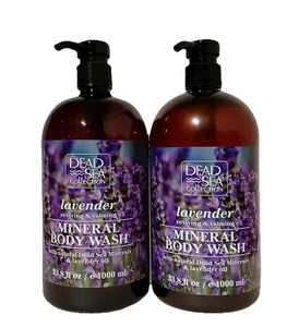2 x Dead Sea Collection Lavender Mineral Jumbo Body Wash 1000ml - Picture 1 of 6