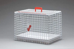MDC Cat Carrying Basket, White, Top Opening with Durable Handle - Picture 1 of 12