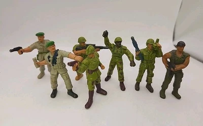 批量 7 件 复古 GUTS 动作玩偶 美泰 1986 年士兵军队 G.U.T.S — 第 1/4 张图片