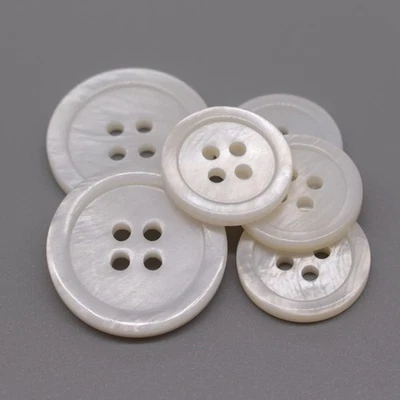 22 Pieces Genuine White Shell Buttons for Blazer Coat Suit - Set of 20mm & 15... - Image 1 of 2