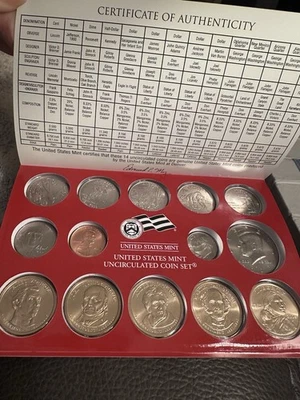 2008 Denver 14-Coin Uncirculated US Mint Set with COA - Image 1 of 3