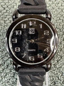 NY&C Womens watch black resin band black dial New Battery - Picture 1 of 5