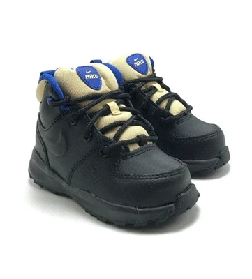 NEW Toddler NIKE MANOA LTR SIZE 4C SHOES BLACK/BLACK-ROYAL (BQ5374 003) - Image 1 of 4
