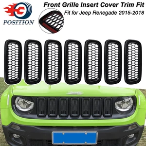 7X Front Grill Mesh Black Grille Insert Cover Guard for Jeep Renegade 2015-2018 - Picture 1 of 8