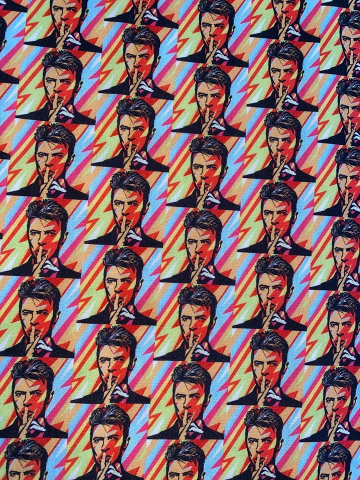 1/2 Yard DAVID BOWIE Polyester Blended Fabric 18" X 44" NEW 7.5 Limited - Image 1 of 3