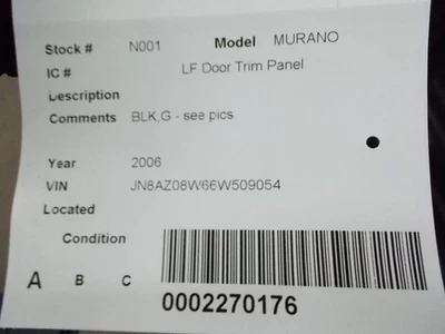 MURANO    2006 Door Trim Panel, Front 171283-1 Foto 1 de 4