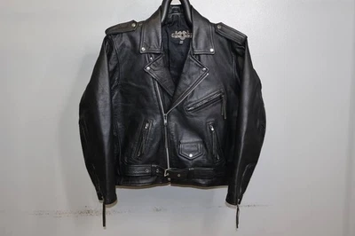 Chaqueta de Motocicleta Vintage Gallery Negra Para Hombre’s 50 Motociclista Cinturón YKK Cremallera Foto 1 de 4
