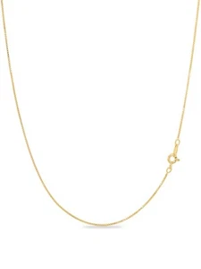 18k Gold Over Sterling Silver 1mm Box Chain Necklace Made in Italy | 925 Ster... - Picture 1 of 7