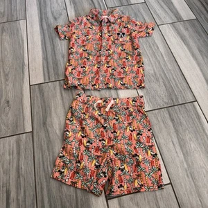 Conjunto Top y Corto de Lino Mickey Disney Junior 5T Hawaiano Surf Playa Palmera para Niños - Imagen 1 de 8