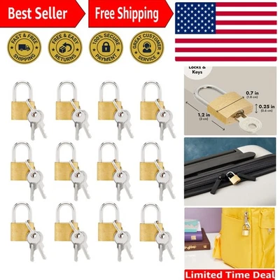 12-Piece TSA Approved Gold & Silver Mini Padlocks for  Travel Security - Image 1 of 4