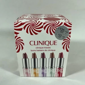 Clinique Kisses 5 Stück dramatisch verschiedene Lippenstift formende Lippenfarbe mit Dose - Bild 1 von 8