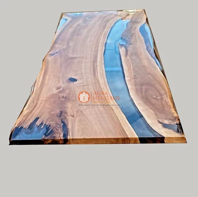 Epoxy Resin Dining Table Top Counter Desk Handmade Natural Acacia Wood Furniture - Image 1 of 4
