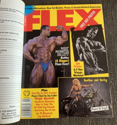 Paul Dillett/Heather Tristany W/ Poster - FLEX Bodybuilding Magazine - May 1997 - Image 1 of 4
