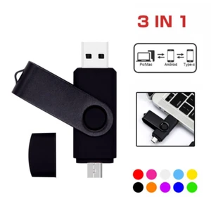 3 in 1 USB Stick Flash Pen Drive TYPE-C Foto Speicher Stick Android/Samsung/PC - Afbeelding 1 van 20