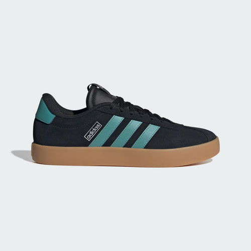 Adidas VL COURT 3.0 Scarpe In Nero Core Teal In Polvere METALLICO Argento