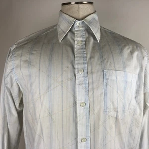 Eighty Eight - Mens Western L/S Casual Shirt- White with Blue Size Medium - Picture 1 of 1