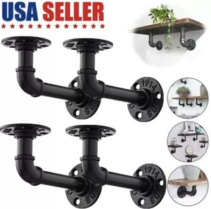 (16 pc*) Antique Retro Farmhouse Style Industrial Cast Iron Pipe Shelf Brackets! - Picture 1 of 24