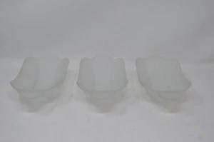 Lote de 3 bandejas pequeñas de vidrio esmerilado dividido de plátano - Imagen 1 de 3