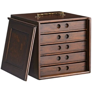 Moisture-proof Hard Bamboo Pu'er Tea Tea Bag Box Organizer Kitchen Storage Box - Picture 1 of 20