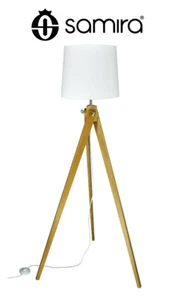 Lampada da terra con treppiede in legno, piantana mod. Aisha - Foto 1 di 9