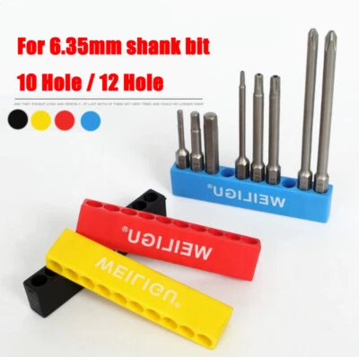 Color 1/4" Vástago Hexagonal Destornillador Porta Brocas Almacenamiento Brocas Organizador10 Agujeros - Imagen 1 de 4