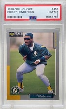 1998 Collector's Choice Rickey Henderson #455 HOF Athletics Fresh Grade PSA 8
