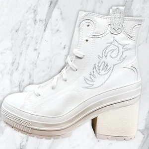 Converse Chuck 70 De Luxe Heel Western Hi Platform White A10335C Women 7.5 - Picture 1 of 4