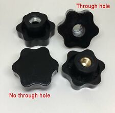 M4/5/6/8/10/12 Six-petal Flower Black Plastic Thumb Nuts Fit Thumb Screws Bolts