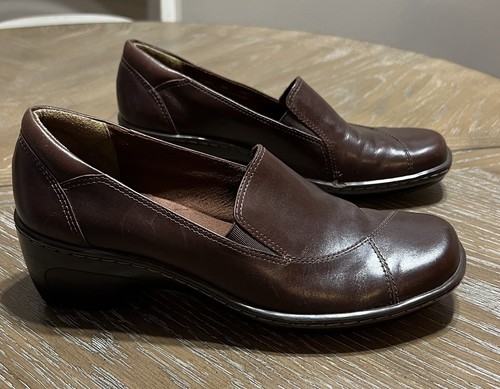 MOCASSINI CLARKS IN PELLE MARRONI TAGLIA 8 MADE IN BRAZIL