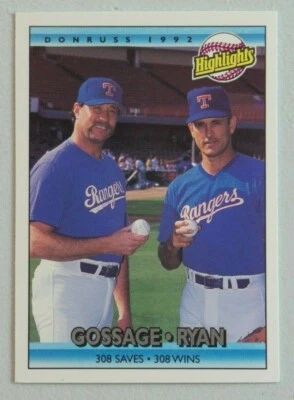 1992 NOLAN RYAN & GOOSE GOSSAGE #555 Donruss Highlights Baseball Card 9047 - Image 1 of 2