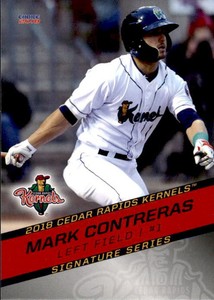 2018 Cedar Rapids Kernels Choice #8 Mark Contreras Moreno Valley California Card