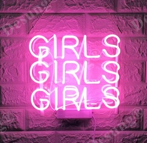 New Girls Girls Girls Neon Light Sign 14" Lamp Beer Bar Acrylic Real Glass - Picture 1 of 2
