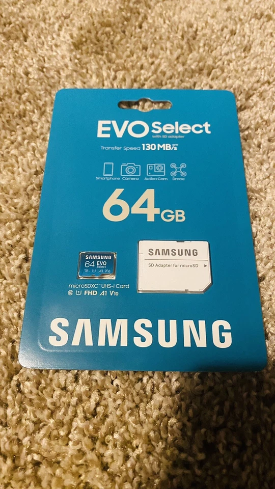 Samsung EVO Select (2021) 64GB microSDXC UHS-I Memory Card (with SD Adapter) - Image 1 of 1