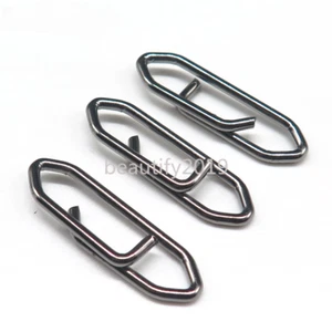 100PCS Quick Change Fishing Power Clip Speed Clips Snap Stainless Steel - Picture 1 of 10