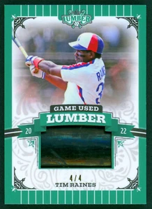 Hoja Madera Esmeralda 2022 Juego Usado Madera Tim Raines Jumbo Exterior Bate Pieza #4/4 - Imagen 1 de 2