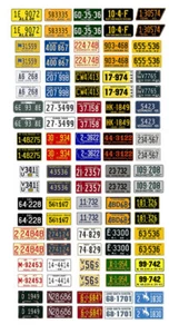 1/25 scale model car assorted USA 1940s license plates state tags 1:25 - Picture 1 of 1
