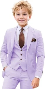 Boys Suits 3 Piece Formal Slim Fit Wedding Party Tuxedo Suits for Boys  Ring - Picture 1 of 42